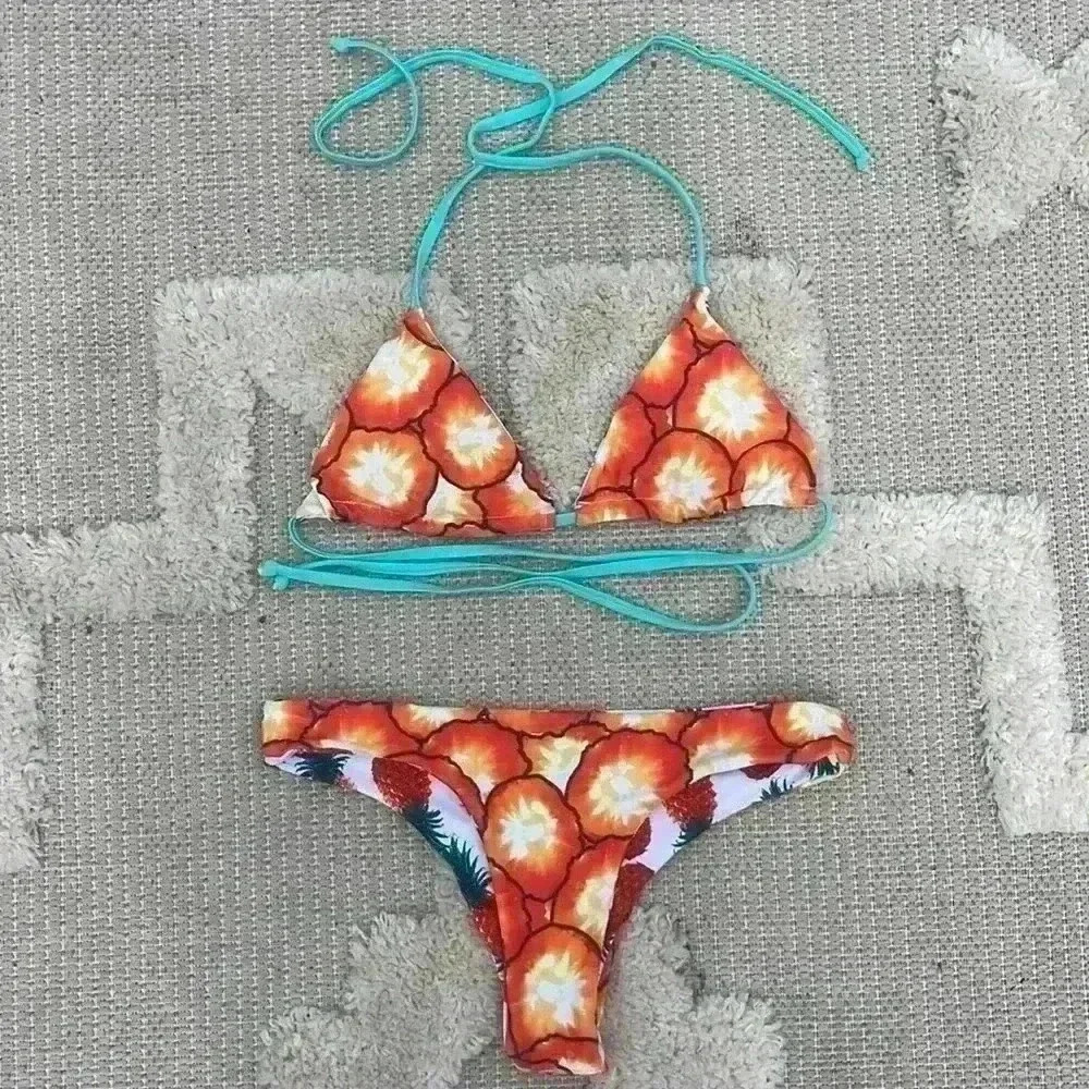 NWOT Fruit Print Reversible Bikini - Picture 1 of 9